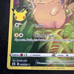 Pikachu 5/25 Pokemon Celebrations 25th Anniversary Base Set Full Art Card - Image 5