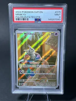 Pokemon SVP Scarlet & Violet Paldean Fates ETB 075 Mimikyu Promo PSA 9 MINT - Image 1