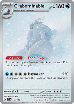 CRABOMINABLE 149/142 ILLUSTRATION RARE STELLAR CROWN POKEMON LIGHTLY PLAYED - Image 1