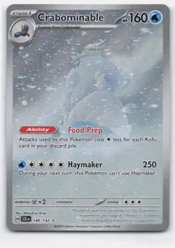 CRABOMINABLE 149/142 ILLUSTRATION RARE STELLAR CROWN POKEMON LIGHTLY PLAYED - Image 2