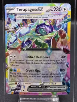 Pokemon TCG Terapagos ex Double Rare SV07: Stellar Crown 128/142 NM - Image 1