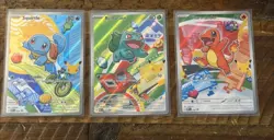 Pokemon First Partner Kanto Starters 30th Squirtle, Charmander, Bulbasaur - Image 1