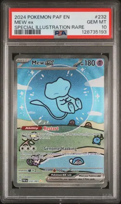 2024 POKEMON PAF EN-PALDEAN FATES SPECIAL ILLUSTRATION RARE #232 MEW EX PSA 10 - Image 1