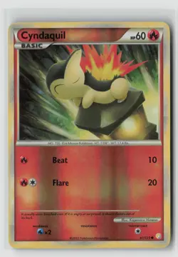 Cyndaquil #61/123 Heartgold Soulsilver Reverse Holo Pokemon TCG MP - Image 1