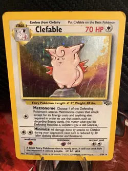 1999 Pokemon Jungle Clefable Holo 1/64 Unlimited MP Vintage WOTC - Image 1