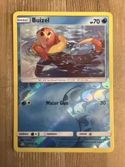 Buizel - 35/156 - Common - Reverse Holo NM, English Pokemon Sun & Moon Ultra Pri - Image 1