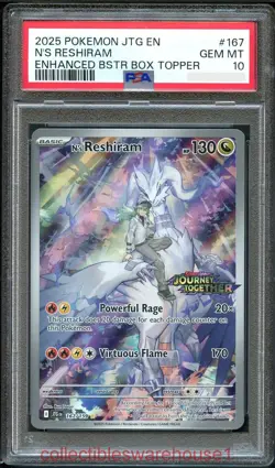 Pokemon Box Topper Promo N's Reshiram 167 PSA 10 - Image 1