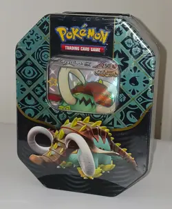 Pokemon TCG Scarlet & Violet Paldean Fates Great Tusk EX Tin New Factory Sealed - Image 1