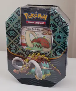 Pokemon TCG Scarlet & Violet Paldean Fates Great Tusk EX Tin New Factory Sealed - Image 2