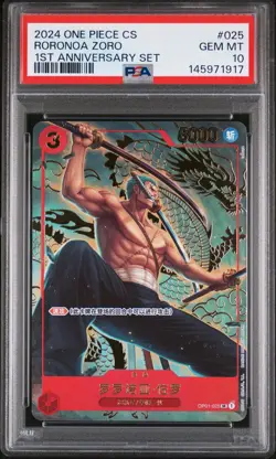 2024 ONE PIECE SIMPLIFIED CHINESE 1ST ANV SET #025 RORONOA ZORO PSA 10 - Image 1