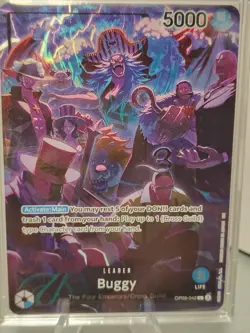 Bandai One Piece Card Game OP09 Leader Foil Marshall D. Teach & Buggy Special - Image 2