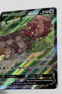 Pokemon TCG Greedent V Fusion Strike Holo Card 257/264 Full Art Ultra Rare NM - Image 1