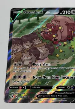 Pokemon TCG Greedent V Fusion Strike Holo Card 257/264 Full Art Ultra Rare NM - Image 2