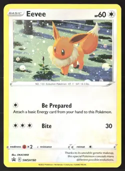 Eevee SWSH190 Cosmos Holo Black Star Promo Pokemon Card - Image 1