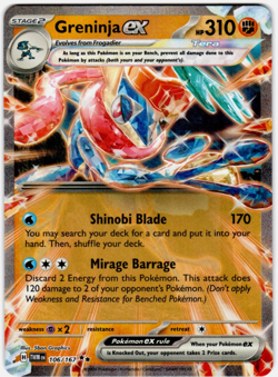 Greninja EX 106/167 Double Rare - Twilight Masquerade - Pokemon TCG Card - NM - Image 1