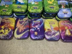 Mega Lot of Empty Pokemon TCG Tins-Over 200 Tins!! With Cards and Coins 🔥🔥 - Image 3