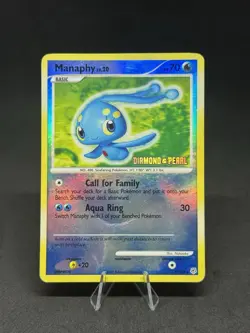 Pokemon TCG Manaphy 9/130 Diamond and Pearl Reverse Stamp Holo Card - Image 1