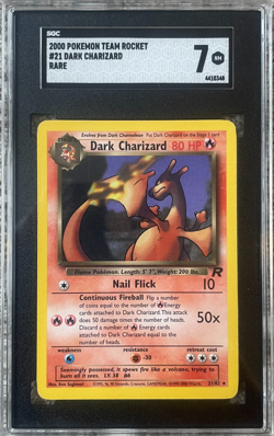 2000 Dark Charizard #21 SGC 7 Vintage Pokemon Card Graded Encapsulated Slab RARE - Image 1