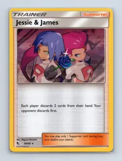 Jessie & James 58/68 Holo Rare Hidden Fates Pokemon Holo Lightly Played - Image 1