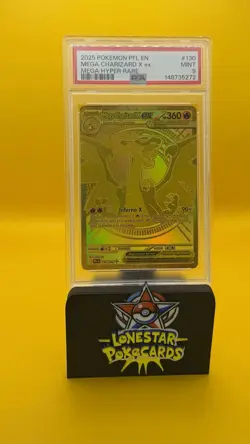 2025 POKEMON PHANTASMAL FLAMES MEGA HYPER RARE #130 MEGA CHARIZARD X EX PSA 9 - Image 1