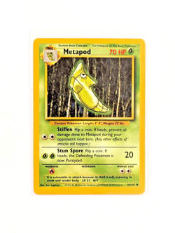 Metapod 54/102 Common Non-Holo LP Pokemon TCG WOTC Base Set Unlimited English - Image 1