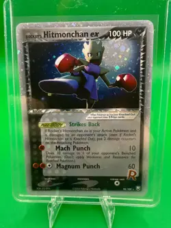 Pokemon TCG Rocket's Hitmonchan ex 98 Team Rocket Returns Holo 98/109 NM - Image 1