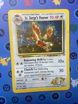 Lt. Surge's Fearow 007/132 Gym Heroes Holo Rare 70 HP Pokemon TCG English - Image 1