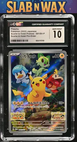 Pokemon Scarlet & Violet Promos Pikachu #001/SV-P Pre-Order CGC 10 - Image 1