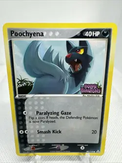 2006 POKEMON POOCHYENA 80/110 EX HOLON PHANTOMS -REVERSE HOLO- STAMPED NM - Image 1