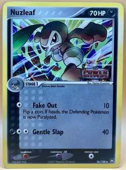 Nuzleaf 36/108 – Power Keepers Stamped (Reverse Holo) – LP – 2007 Pokemon TCG - Image 1