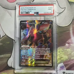 Pokemon XY Steam Siege #107/114 Volcanion EX – Full Art PSA 9 Mint (2016) - Image 1