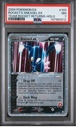 Pokemon Rocket's Sneasel ex EX Team Rocket Returns Holo Ultra Rare #103 PSA 7 - Image 1