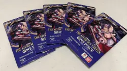 5 Pack Lot~One Piece”THE AZURE SEA’S SEVEN” Sleeved Booster Packs~OP-14 English - Image 1