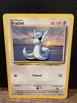 Pokemon Dratini 40 HP 26/102 Base Set Shadowless Uncommon Regular Card - Image 1