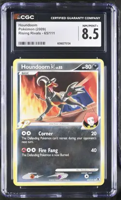 CGC 8.5 Houndoom 2009 Rising Rivals 65/111 Pokemon Card - Image 1