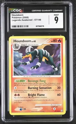CGC 9 MINT Houndoom 2008 Legends Awakened 57/146 Pokemon Card - Image 1