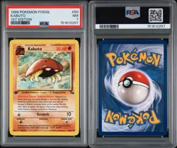 Pokemon TCG Kabuto Fossil 1st Edition Common Card 50/62 Regular NM PSA - Image 3