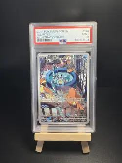 Pokemon TCG Squirtle Stellar Crown Illustration Card 148/142 PSA 9 Graded - Image 1