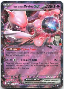 Team Rocket's Mewtwo ex 081/182 Double Rare Destined Rivals Pokemon Near Mint - Image 1