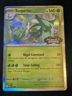 Pokemon Serperior Perfect Order Stage 2 Holo Card MEP 064 HP 160 Attack 100+ - Image 1