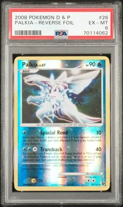 EX-MINT Pokemon Great Encounters Palkia 26/106 Reverse Holo PSA 6 - Image 1