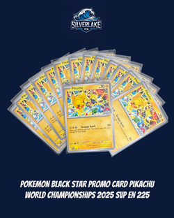Pokemon Black Star Promo Card Pikachu World Championships 2025 SVP EN 225 - Image 3