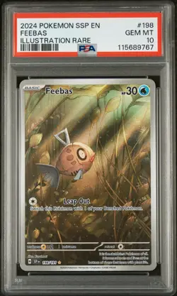 2024 Pokemon Surging Sparks Feebas PSA 10 #198 - Image 1