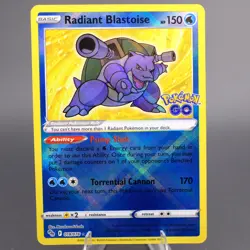 Radiant Blastoise 018/078 Holo Radiant Rare Pokemon GO NM - Image 1