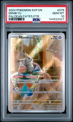 Mimikyu 075/091 Paldean Fates Elite Trainer Box Pokemon PSA 10 - Image 1