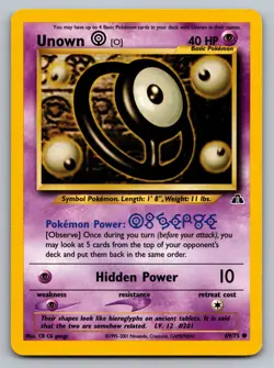 UNOWN [O] 69/75 COMMON NEO DISCOVERY POKEMON LP - Image 1