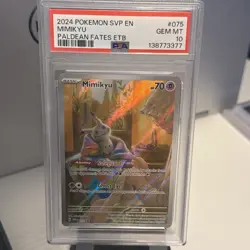 pokemon paldean fates Promo 075 Mimikyu PSA 10 - Image 1