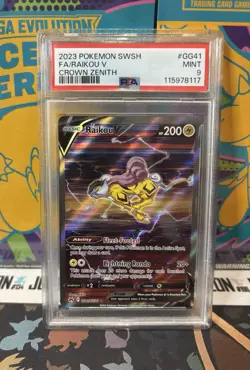 PSA 9 Raikou V Crown Zenith: Galarian Gallery GG41/GG70 Holo Ultra Rare Pokemon - Image 1