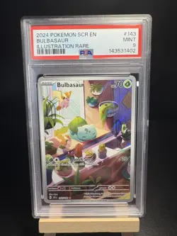 2024 Pokemon Bulbasaur Stellar Crown 143 Illustration Rare PSA 9 - Image 1