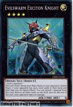 YUGIOH CRBR-EN048 Evilswarm Exciton Knight Super Rare 1st Edition NM - Image 1